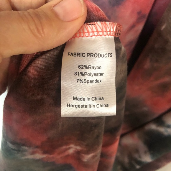 Woosea Dress Maxi Tie Dye Sleeveless Beachy Casual V Neck High Waist w/Band - Picture 7 of 10